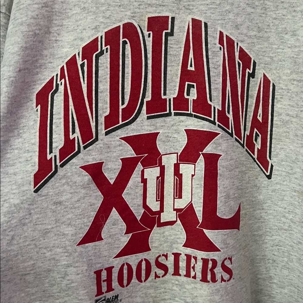 VTG 90s Indiana Hoosiers Salem Sportswear USA Crewneck L Retro NCAA Basketball♠️ - Picture 2 of 7